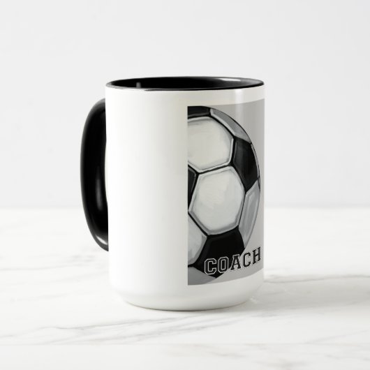 Fußball-Kunst danken Ihnen zu trainieren Tasse (Vorderseite Links)