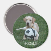 Fußball-Labrador #GOALS! Magnet (Vorderseite/Rückseite)