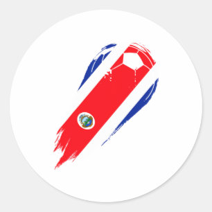 Fußball Landesflagge Costa Rica T-Shirt  Runder Aufkleber