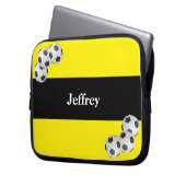 Fußball-Laptop-Computer Hülse, Gelb u. Schwarzes Laptopschutzhülle (Vorderseite Links)