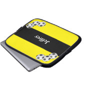 Fußball-Laptop-Computer Hülse, Gelb u. Schwarzes Laptopschutzhülle (Vorne Knopf)