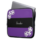 Fußball-Laptop-Computer Hülse, lila u. schwarz Laptopschutzhülle (Vorderseite Links)