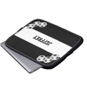 Fußball-Laptop-Computer Hülse, Schwarzweiss Laptopschutzhülle (Vorne Knopf)