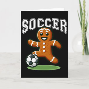 Fußball Lebkuchen spielt Fußball Weihnachten Xmas Karte