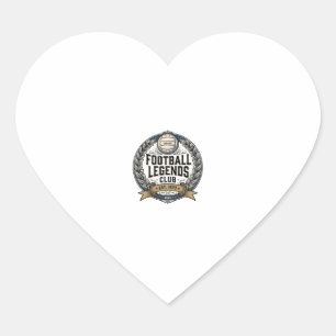 Fußball-Legenden-Club Vintage-Fußball-Trikot-Desig Herz-Aufkleber