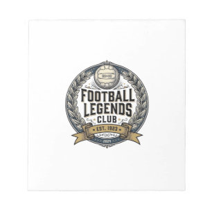 Fußball-Legenden-Club Vintage-Fußballtrikot-Design Notizblock