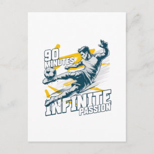 Fußball Leidenschaft 90 Minuten Zitat Postkarte -