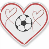 Fußball-Liebe Herz  Aufkleber (Vorderseite)