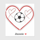 Fußball-Liebe Herz  Aufkleber (Blatt)
