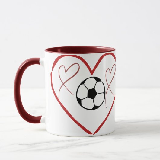 Fußball-Liebe Herz Tasse (Links)