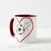 Fußball-Liebe Herz Tasse (Vorderseite Links)