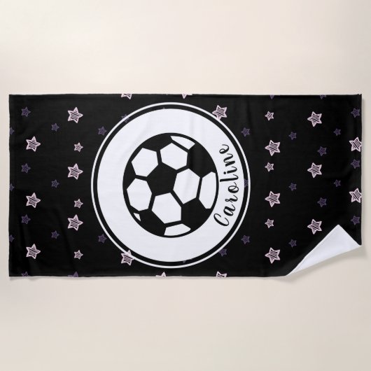 Fußball-Liebe Niedlich Star Pattern Girls Personal Strandtuch (Vorderseite)
