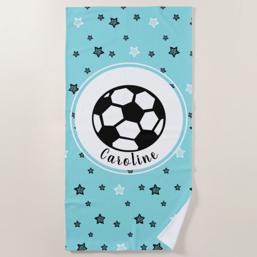 Fußball-Liebe Niedlich Star Pattern Girls Personal Strandtuch (Vorderseite)