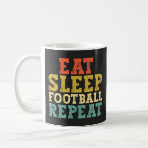 Fußball Liebhaber essen Schlaffußball Wiederholung Kaffeetasse