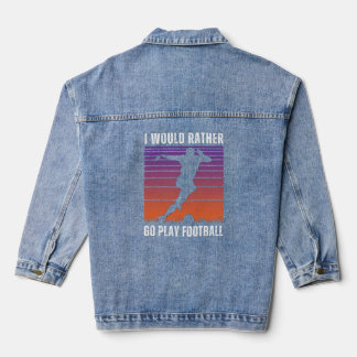 Fußball liebt Zitat mit weißem Text Jeansjacke