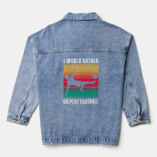Fußball liebt Zitat mit weißem Text Jeansjacke