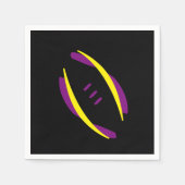 Fußball Lila/Gelb/Schwarzer Cocktail Napkins Serviette (Vorderseite)