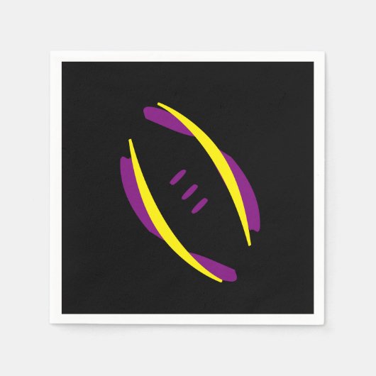 Fußball Lila/Gelb/Schwarzer Cocktail Napkins Serviette (Vorderseite)