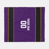 Fußball Lila und Personalisiert Fleecedecke (Vorderseite (Horizontal))