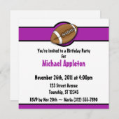 Fußball Lila zum Geburtstag Einladungen (Vorne/Hinten)