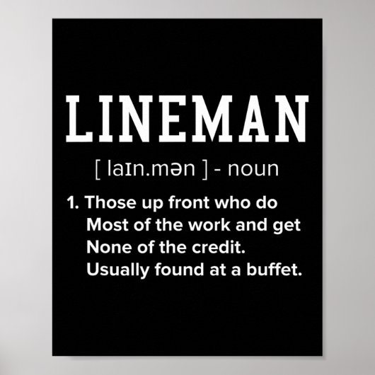 Fußball Lineman Definition Funny Offensive Linema Poster (Vorne)