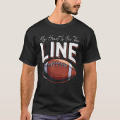 Fußball Lineman Mama mein Herz ist auf der Linie T-Shirt (Vorderseite)