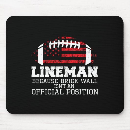 Fußball Lineman Weil Brick Wall O-Linie D-line Mousepad (Vorne)