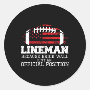 Fußball Lineman Weil Brick Wall O-Linie D-line Runder Aufkleber