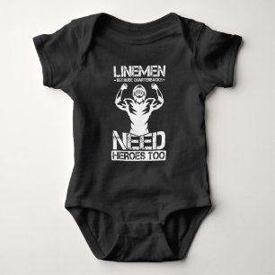 Fußball Lineman, weil Quarterbacks Helden brauche Baby Strampler