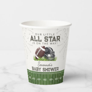 Fußball Little All Star Touchdown Baby Shower Pappbecher