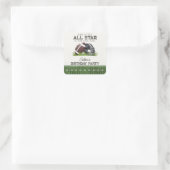 Fußball Little All Star Touchdown Geburtstagsgunst Quadratischer Aufkleber (Tasche)