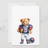 Fußball Little Quarterback Teddy Baby Dusche Einladung (Rückseite)