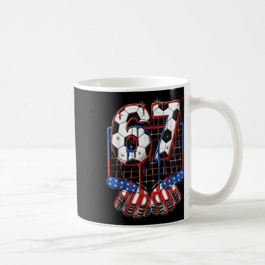 Fußball Ll 67 Drip Six Seven Gen Alpha Meme USA Fl Kaffeetasse (Rechts)