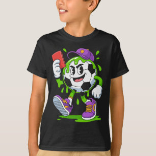 Fußball Ll Cartoon Drip Rote Karte Spaß T-Shirt
