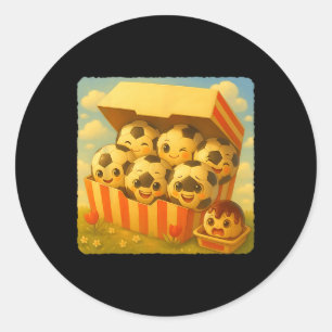 Fußball Ll Chicken Nuggets Cute Kawaii Lustig Schn Runder Aufkleber