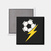Fußball Ll Mit Gelbem Blitz Teamcoach Oder Magnet (Vorderseite/Rückseite)