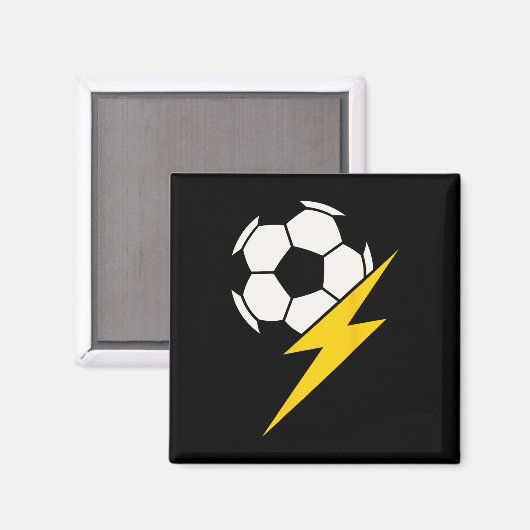 Fußball Ll Mit Gelbem Blitz Teamcoach Oder Magnet (Vorderseite/Rückseite)