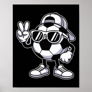 Fußball Ll mit Sungles Lustige Jungen Männer Fußba Poster