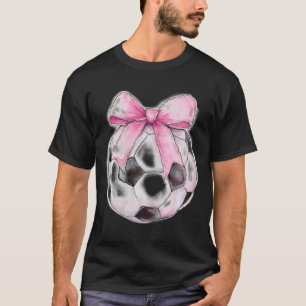 Fußball Ll Rosa Kokette Schleife Zierliche Schleif T-Shirt