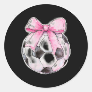 Fußball Ll Rosa Kokette Schleife Zierliches Band M Runder Aufkleber