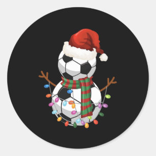 Fußball Ll Schneemann Weihnachtsmann Hut Weihnacht Runder Aufkleber