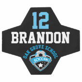 Fußball-Logo - Baby Blue, Black and White Fußball (Flach)