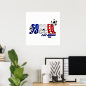 Fußball-Logo "Les Bleus"-Fahne der französischen G Poster (Heimbüro)