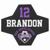 Fußball-Logo - Lila, schwarz und weiß Fußball (Flach)