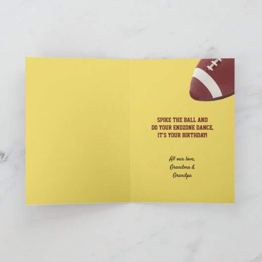 Fußball-Look Fügen Sie Ihren Namen und das Jahr Ge Karte (Innenseite)