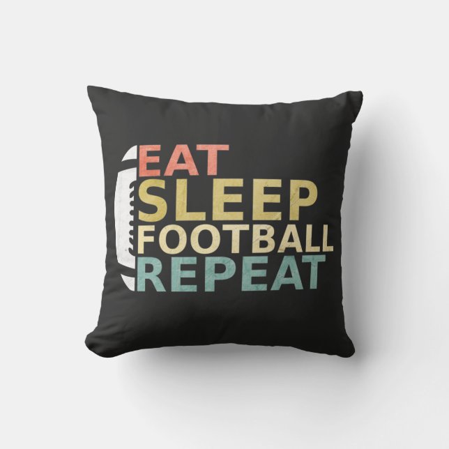 Fußball Lover Eat Sleep Football Wiederholung Kissen (Vorderseite)