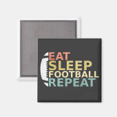 Fußball Lover Eat Sleep Football Wiederholung Magnet (Vorderseite/Rückseite)