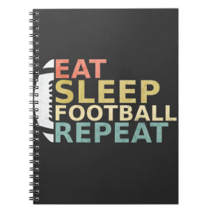 Fußball Lover Eat Sleep Football Wiederholung Notizblock