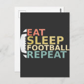 Fußball Lover Eat Sleep Football Wiederholung Postkarte (Vorne/Hinten)