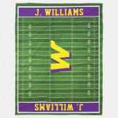 Fußball-Lüfter| Individuelle Name und Farben| Lila Fleecedecke (Vorderseite)